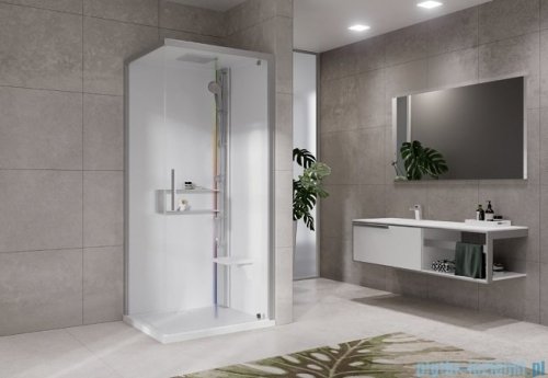 Novellini Glax 2 2.0 kabina z hydromasażem hydro plus 90x90 prawa srebrna G22GF99DT1L-1BB