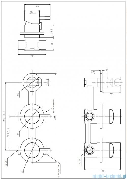 Kohlman Axel Brushed Copper zestaw prysznicowy miedź szczotkowana QW260ABCR30