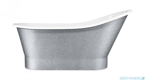 Besco Gloria Glam srebrna 160x68cm wanna wolnostojąca Retro+syfon klik-klak #WKG-160SRE