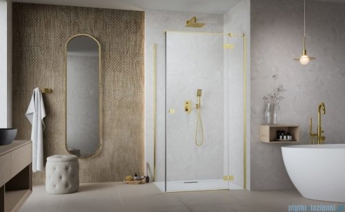 Radaway Essenza Kdj Gold kabina 80x75cm prawa szkło przejrzyste 1385043-09-01R/1384049-01-01