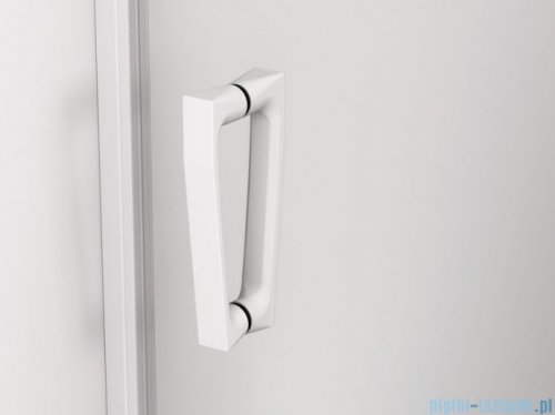 SanSwiss Cadura White Line drzwi przesuwne 160cm jednoskrzydłowe prawe z polem stałym profile biały mat CAS2D1600907