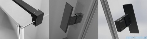 Radaway Nes 8 Black Dwd II drzwi wnękowe 190cm W1 czarny mat/szkło przejrzyste 10081030-54-01/10080187-54-01