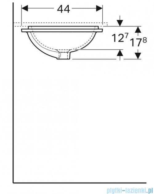 Geberit VariForm Umywalka prostokątna bez przelewu 53x44cm KeraTect 500.762.00.2