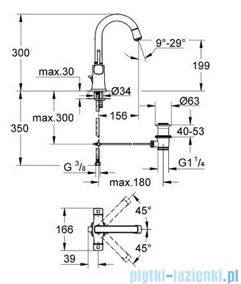 Grohe Grandera Bateria umywalkowa DN15 chrom/złoty 21107IG0