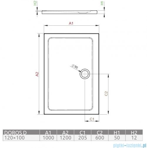 Radaway Doros D Stone brodzik 120x100 kaszmirowy SDRD1210-01-84S