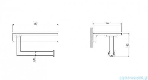 Omnires Modern Project uchwyt na papier toaletowy z półką złoty połysk MP60511GL