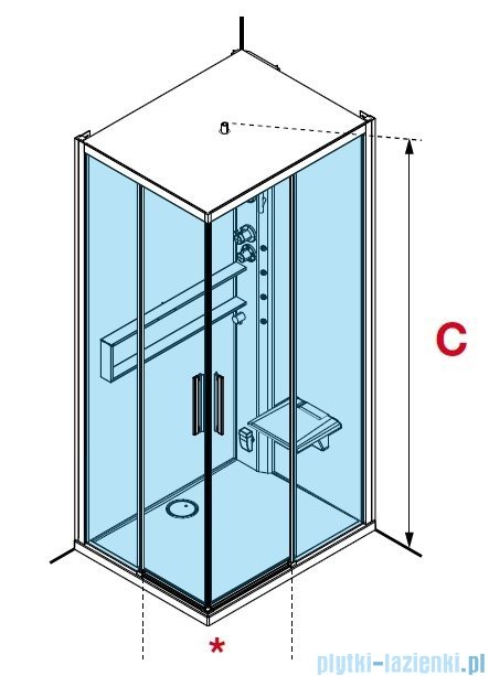 Novellini Glax 2 2.0 kabina z hydromasażem hydro plus 80x80 srebrna G22A89T1L-1BB