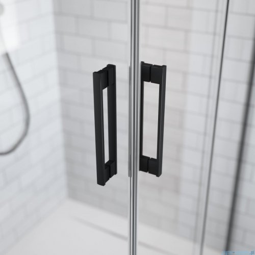 Radaway Idea Black Pdd kabina 80x100cm szkło czarny mat/szkło przejrzyste 387139-01-01/387152-54-01