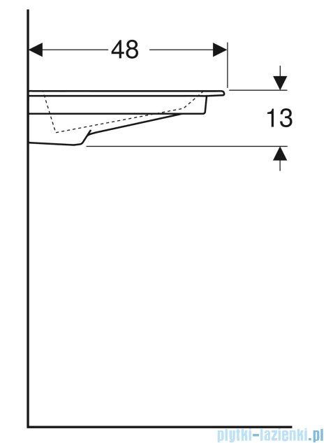 Geberit One CleanDrain Umywalka prostokątna z otworem na baterię 105x48cm KeraTect 505.015.00.1