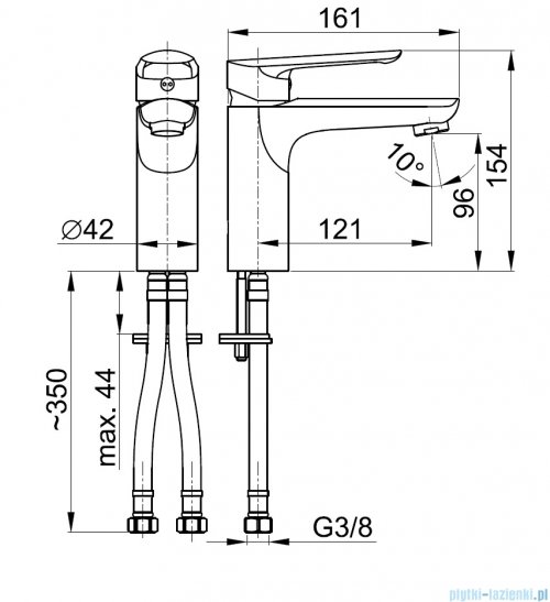 KFA TANZANIT bateria umywalkowa chrom 5022-815-00