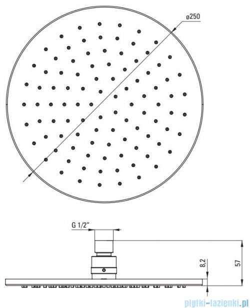 Deante Cascada Nero głowica prysznicowa Ø 25 cm czarny mat NAC N91K
