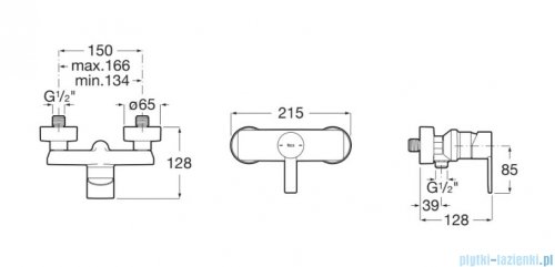 Roca Targa bateria prysznicowa Inox EVERLUX-PVD A5A215FSM0