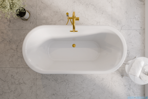 Besco Ziva 160x75 cm wanna wolnostojąca + syfon + maskownica odpływu Biały  #WWA-160-ZSW