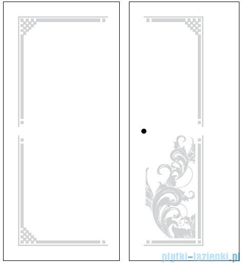 Kerasan Kabina prostokątna lewa, szkło dekoracyjne przejrzyste, profile złote 80x96 Retro 9142N1