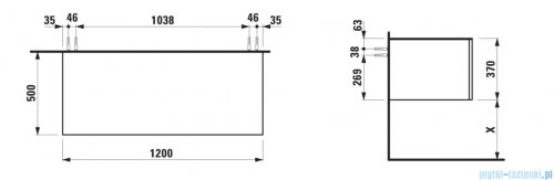 Laufen ILBAGNOALESSI szafka pod umywalkę 120x50 cm Terakota H4303000972691