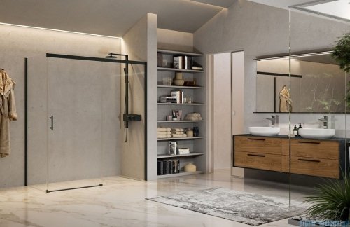 Novellini Kali PH+FH kabina 130x90 profile czarne KALIPH126-1H/KALIFH88-1H