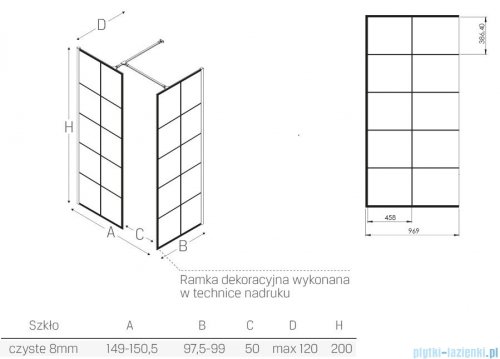 New Trendy New Modus Black Walk-In 150x100x200cm przejrzyste EXK-0114