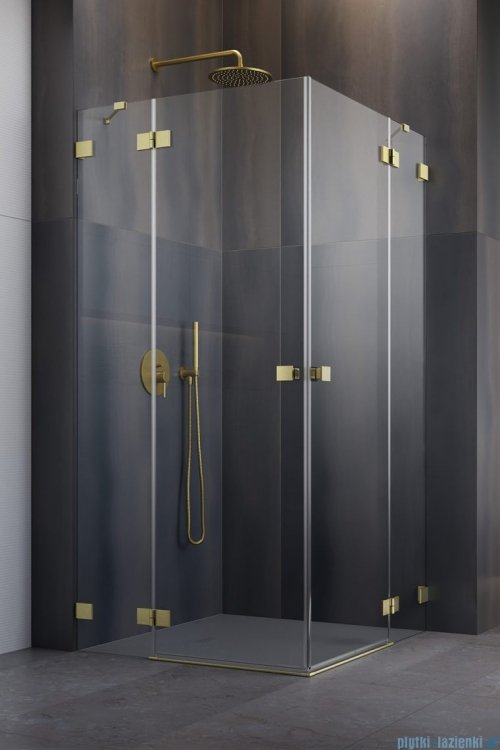 Radaway Essenza Pro Brushed Gold Kdd kabina 90x100cm szczotkowane złoto 10096090-99-01L/10096100-99-01R