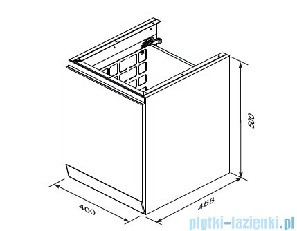 Oristo Brylant szafka niska z koszem Ryflowana 40x50x45cm czarny mat OR36-SN1S-40-8R