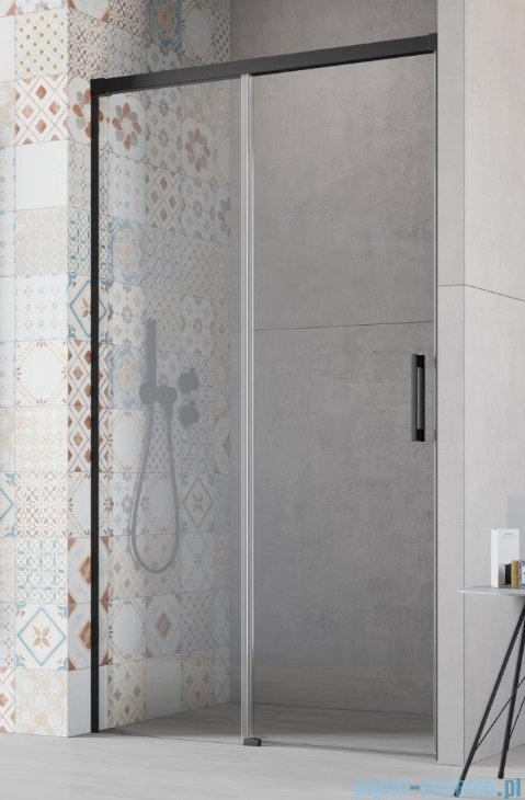 Radaway Idea Black Dwj drzwi wnękowe 115cm lewe czarny mat/szkło przejrzyste 387022-54-01L