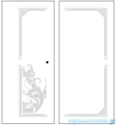 Kerasan Retro Kabina kwadratowa prawa szkło dekoracyjne przejrzyste profile brązowe 90x90 9146N3