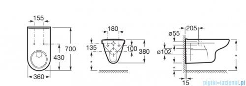 Roca Dostępna Łazienka Miska Wc podwieszana o długości 70cm biała A346239000