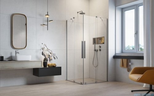 Radaway Furo Brushed Nickel  KDD kabina 90x100cm szczotkowany nikiel 10105090-91-01L/10105100-91-01R