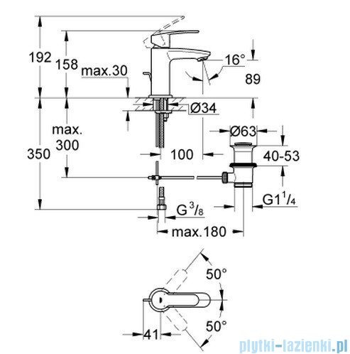 Grohe Eurostyle Cosmopolitan bateria umywalkowa DN 15 niska z korkiem 23037002