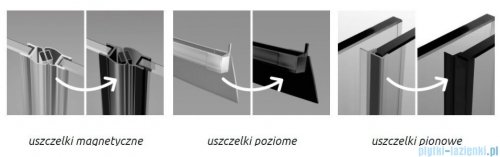 Radaway Essenza 8 Black Dwj drzwi wnękowe 110cm lewe czarny mat/szkło przejrzyste 10480712-01-01L/10460337-54-01L