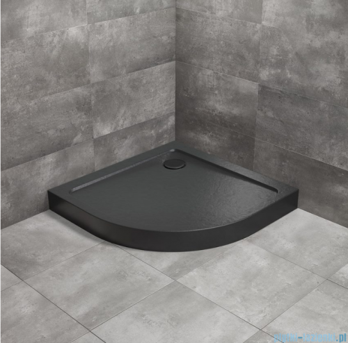 Radaway Doros A Compact Stone  brodzik półokrągły 90x90cm czarny SDRA9090-05-54S