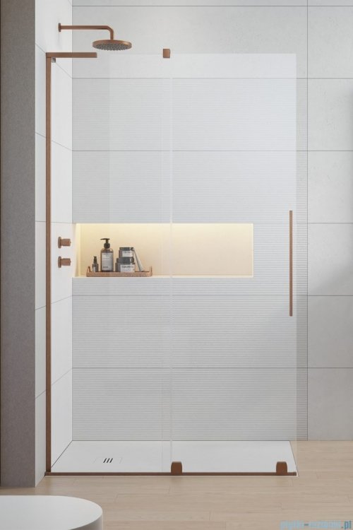 Radaway Furo SL Brushed Copper kabina Walk-in 110x200cm lewa szczotkowana miedź 10306588-93-01L/10110544-01-01