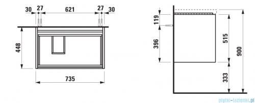 Laufen Lani szafka pod umywalkę 73x44cm dziki dąb H4035921122671