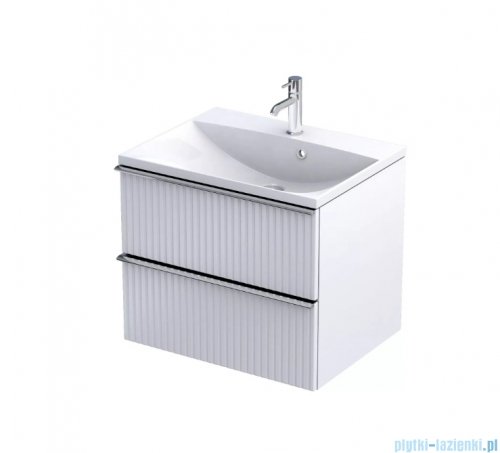 Oristo Etna szafka podumywalkowa wisząca Ryflowana 60x50x45 biały mat OR52-SD2S-60-2R