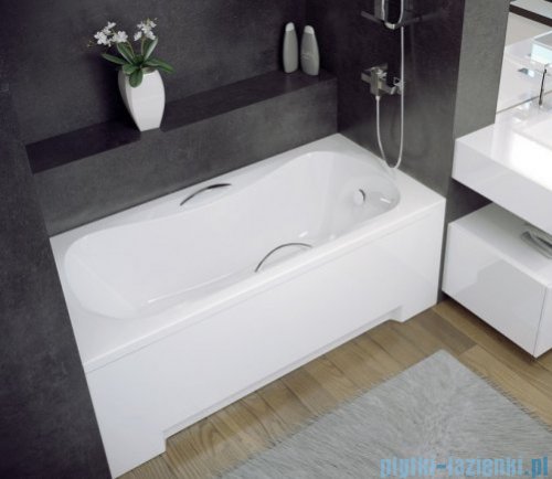 Besco Aria Plus 140x70cm wanna prostokątna z uchwytami + obudowa + syfon #WAA-140-PU/#OAA-140-PA/19975