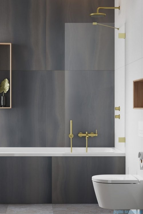 Radaway Essenza Pro Brushed Gold Pnj II parawan nawannowy 50cm L/P szczotkowane złoto 10101050-99-01