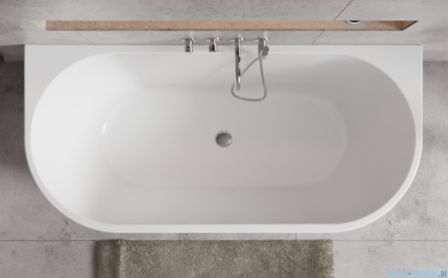 Besco Vica New wanna 170x80cm wolnostojąca przyścienna z odpływem klik-klak biały #WAS-170VNBO