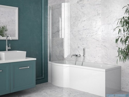 Besco Inspiro 150x70cm Wanna asymetryczna z parawanem lewa #WAI-150-PLE