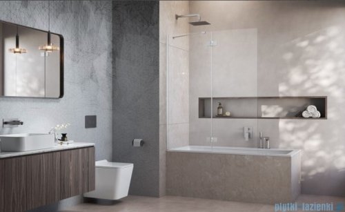 Radaway Essenza Brushed Nickel PND II parawan nawannowy 120cm lewy szczotkowany nikiel/przejrzyste 110002120-91-01L
