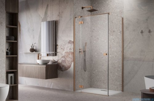 Radaway Essenza Kdj Brushed Copper kabina 110x110cm lewa szczotkowana miedź 1385041-93-01L/1384053-01-01