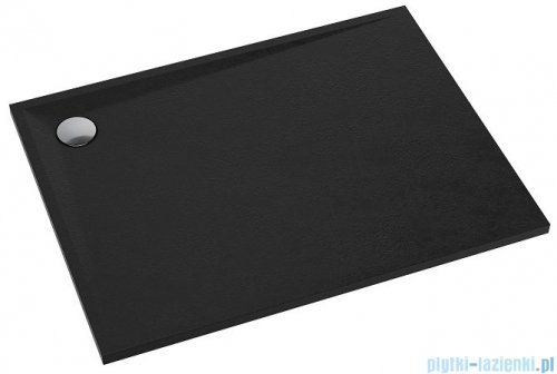 Omnires Stone brodzik prysznicowy prostokątny 80x120x3 cm czarny mat STONE80/120BL
