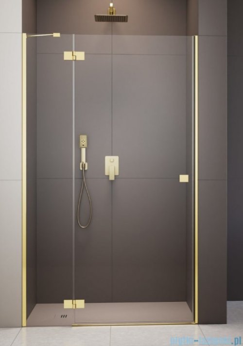 Radaway Essenza 8 Gold Dwj drzwi wnękowe 130cm lewe złoty połysk/szkło przejrzyste 10480812-01-01L/10460437-09-01L
