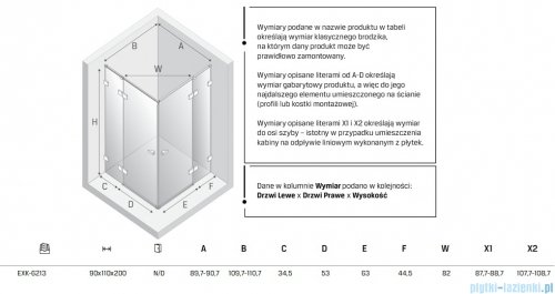 New Trendy Eventa Black Chrome kabina prysznicowa prostokątna 90x110x200 cm przejrzyste czarny połysk EXK-6213