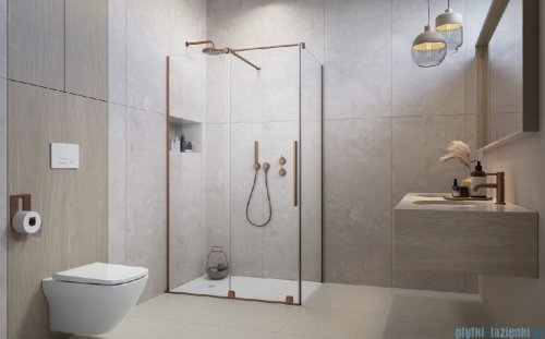 Radaway Furo Kdj Brushed Copper kabina 110x100cm lewa szczotkowana miedź 10104572-93-01L/10110530-01-01/10113100-01-01