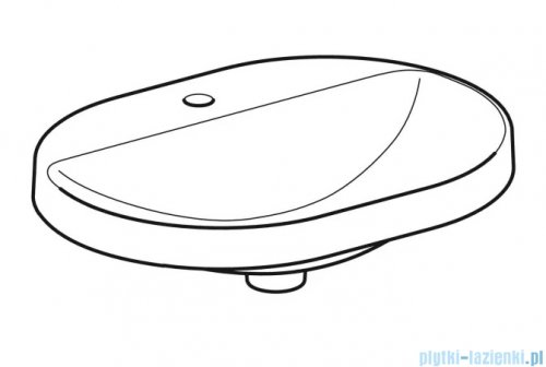 Geberit VariForm Umywalka owalna z półką z otworem na baterię, bez przelewu 60x45cm 500.734.01.2