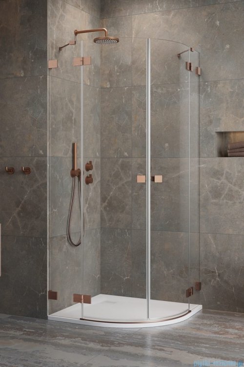 Radaway Essenza Pro Brushed Copper Pdd kabina 90x80cm szczotkowana miedź 10095090-93-01L/10095080-93-01R