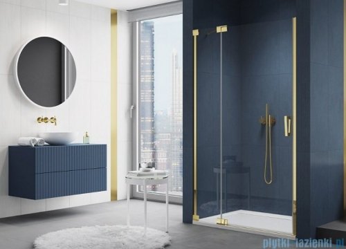 SanSwiss Cadura Gold Line drzwi wahadłowe 100cm jednoczęściowe lewe z polem stałym CA13G1001207