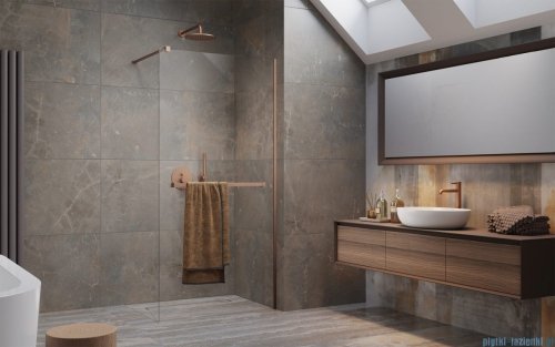 Radaway Modo New II Brushed Copper z wieszakiem kabina Walk-in 120x200 szczotkowana miedź 389124-93-01W