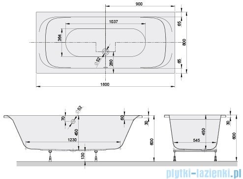 Sanplast Basic Line WPdo/BASIC wanna prostokątna 180x80 cm 610-450-0280-01-000