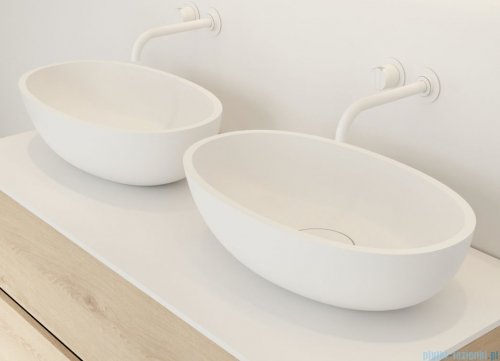 Riho Limited Escala owalna umywalka nablatowa 55x32x15 cm BIAŁY MAT W030001105 