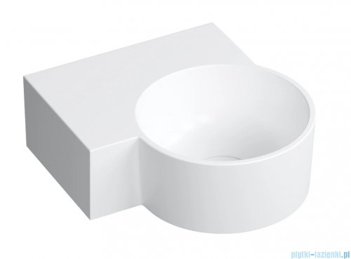 Omnires Ovo M+ umywalka nablatowa/wisząca lewa 33x34 cm biały mat OVO335UWLBM